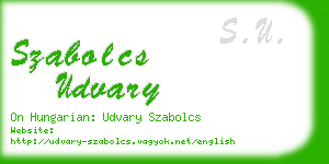 szabolcs udvary business card